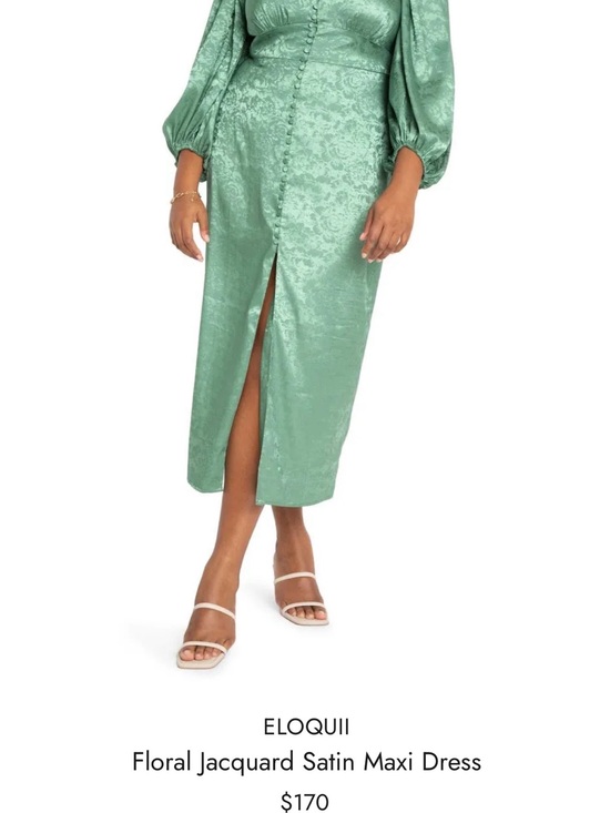 Eloquii Dresses & Skirts - Eloquii Green Floral Jacquard Midi Skirt with Front Buttons